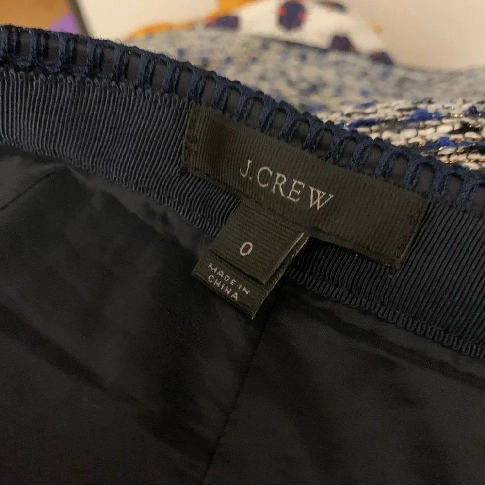 J. Crew Metallic Tweed Zipper Mini Skirt 0
